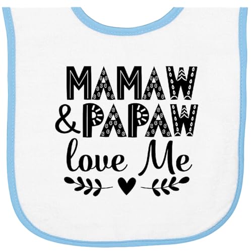 inktastic Mamaw and Papaw Love Me Grandchild Baby Terry Cloth Bib