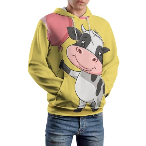Vache en ballons sweat à capuche imprimé haute densité coupe unisexe S - 6