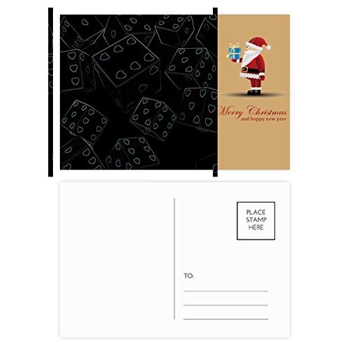 Cartes postales motif cœur de dés et Père Noël : le lot de 20 cartes festives pour vos vœux
