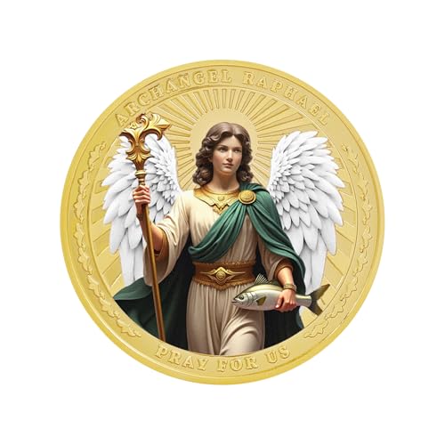 Archangel St. Raphael Healing Prayer Challenge Coin, Christian Religious Prayer