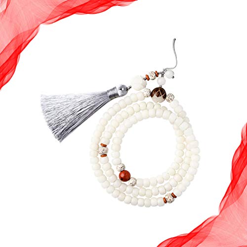 Hemobllo – Cordão decorativo para telefone Bodhi, cordão estilo chinês, borla branca, cordão antiper