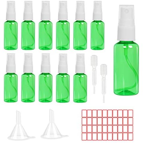 LOPOTIN 18 TLG Klein Sprühflasche 30ml Zerstäuber Feinen Nebel Kunststoff Parfumzerstäuber Tragbares Pumpflasche Leer mit Trichter Pipette Etikette Kosmetik Flaschen für Wasser Parfüms Öle Festiger Cover