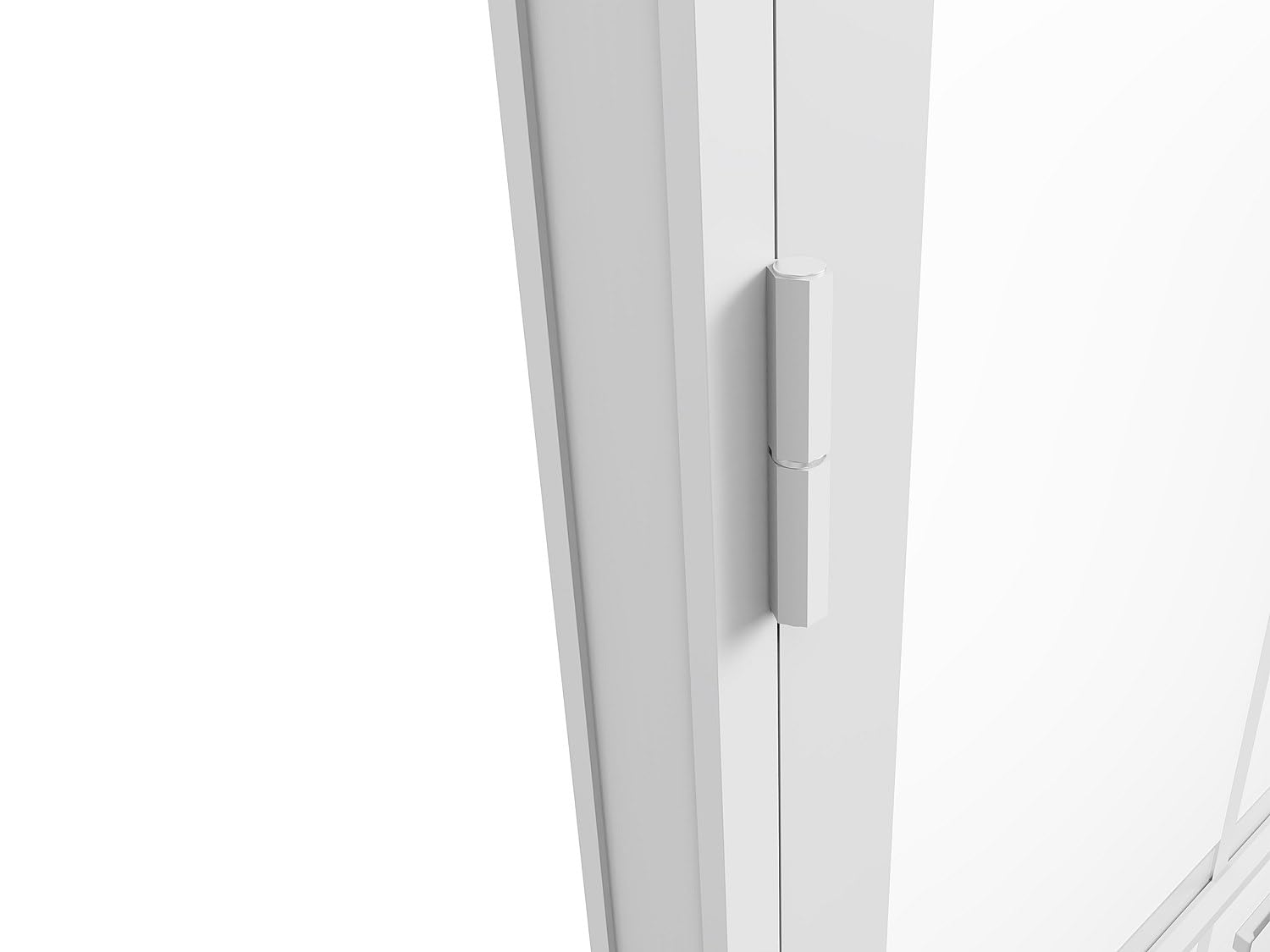 Vente-unique SEROTO - Bloque de puerta reversible de aluminio y vidrio templado - 204 x 73 cm - Blanco
