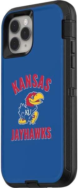 Skinit Decal Skin Compatible with OtterBox Defender iPhone 11 Pro Case - Officially Licensed College Kansas Jayhawks Mascot Design
