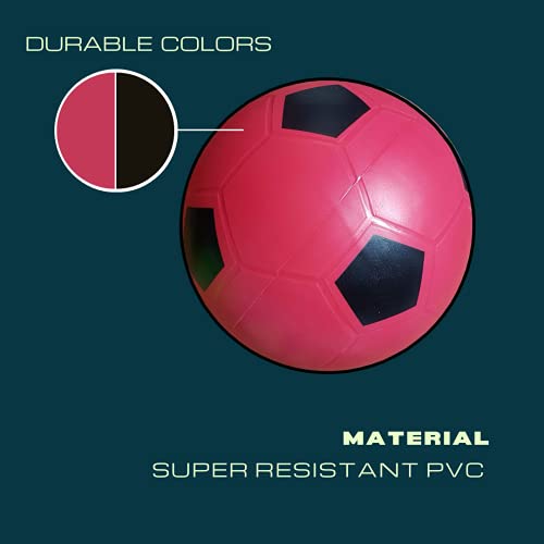 Image of CrystalBall Inflatable PVC Beach Ball for Kids & Adults, Soft Play Ball for Pool, Garden, Indoor & Outdoor Recreation, 8 Inch with 2 Inflating Pins (Red)