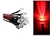 2 LED CABLATI 10mm LUCE ROSSA ultraluminosi 20000 MCD 12V cavo pronto pre wired diodi