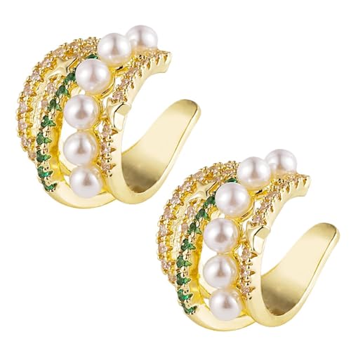 Lucpee Lymphatic Auriculotherapy White Onyx Ear Cuff, Astennu Lymphvity MagneTherapy Germanium Earrings Ga-ria Lymph'Liva Deoxi Earhoops Eleonore Earacupressure Detoxiear Balorange Earrings Non (Option 2)