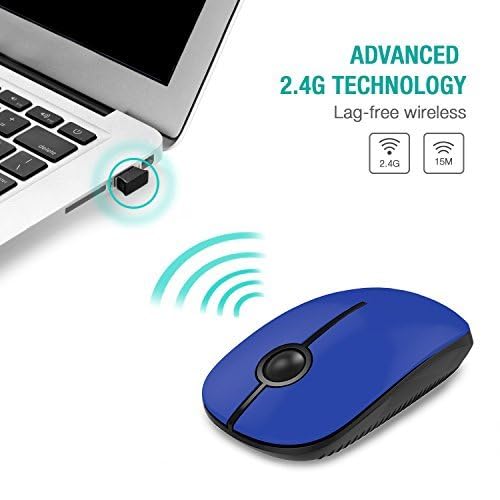 Image of VssoPlor Wireless Mouse, 2.4G Slim Portable Computer Mice with Nano Receiver for Notebook, PC, Laptop, Computer-Black Blue