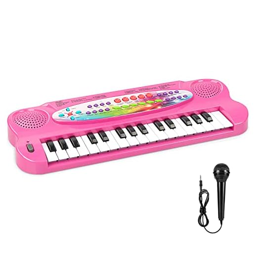 aPerfectLife 32 Keys Piano Keyboard for Kids Multifunction Portable Piano Electronic Keyboard Music Instrument for Kids Early Learning Educational Toys for 3 Year Old Girls (Pink)