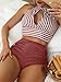 DMMWCX Swimsuit Strapless High Waist Bikini Striped Swimsuit Women's Hollow Swimsuit Swimsuit Beachwear-Green-L