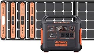 Jackery Solar Generator 1500 1534Wh Capacity with 4XSolar Panels SolarSaga 100W, 3x110V/1800W AC Outlets, Ideal for Home Backup, Emergency, RV Outdoor Camping