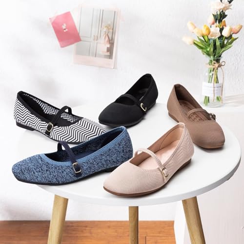 فرانك مولي حذاء مسطح للنساء سهل الارتداء بمقدمة مربعة قابل للغسل من ماري جين، حذاء مريح للارتداء والعمل مع حزام للكاحل، لون بني، مقاس 11