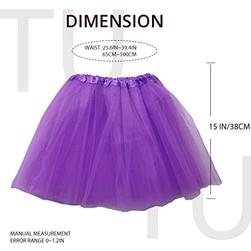 Twinklede Women's Tulle Tutu Skirt Classic Elastic Layered Ballet Tutu Skirts For Women And Girls (D Deep Purple) #TOP5