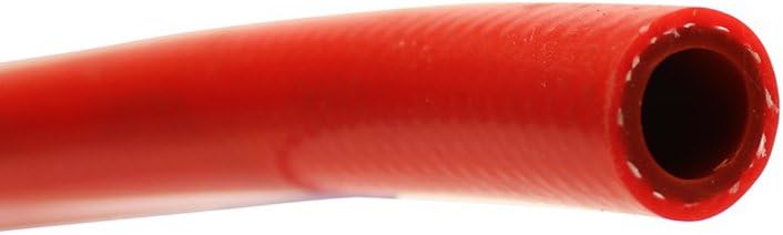 HPS 1/2" ID Red high temp reinforced silicone heater hose 10 feet roll, Max Working Pressure 80 psi, Max Temperature Rating: 350F, Bend Radius: 2-1/2"