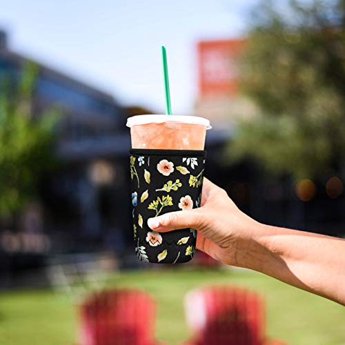 image for XccMe Reusable Iced Coffee Sleeves Neoprene Insulator Cup Cover for Co