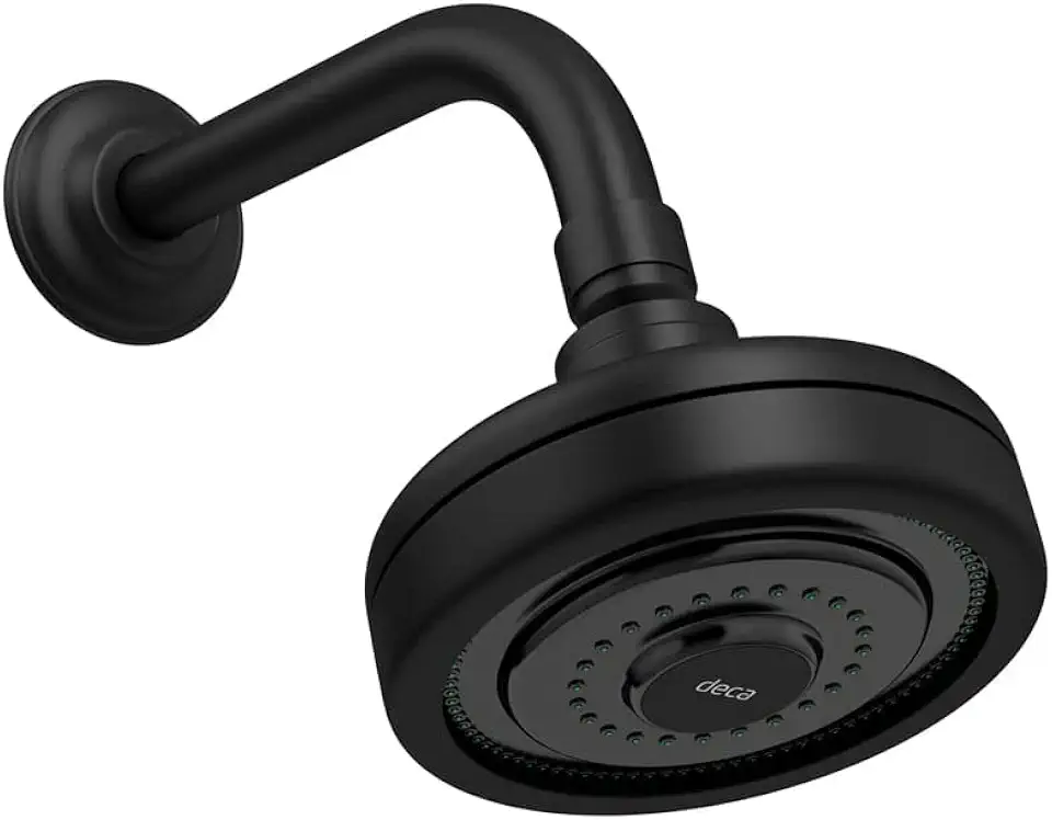 Deca Ducha Redonda de Parede Black Matte Acqua Plus