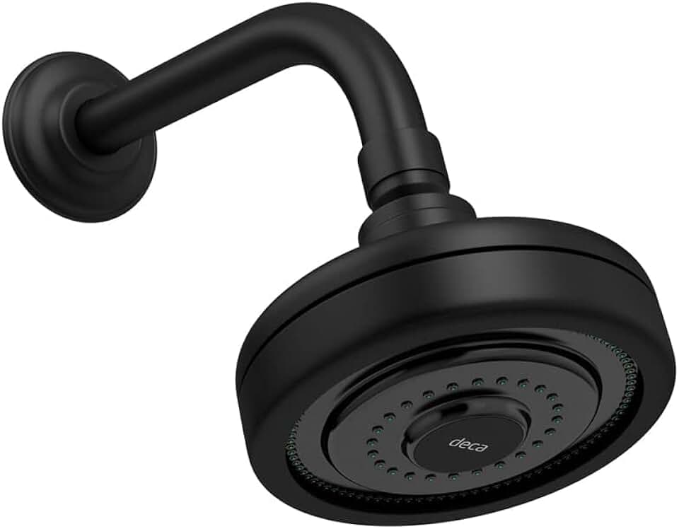 Deca Ducha Redonda de Parede Black Matte Acqua Plus