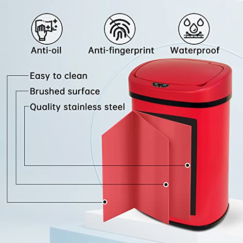 Caneca de basura automática 13 galones acero inoxidable miniatura 5