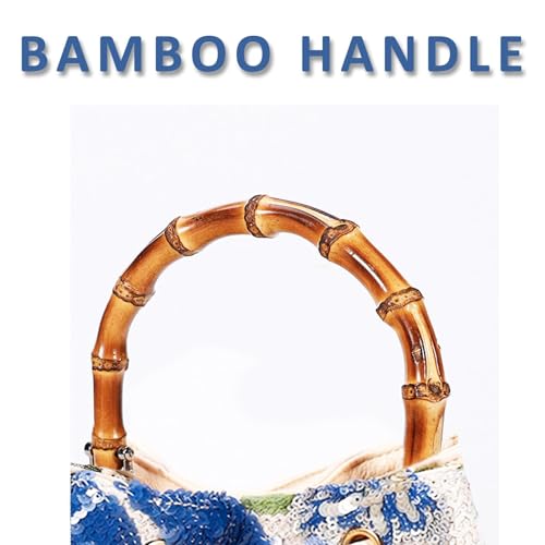 Bolso bandolera mujer Bohemia con mango bambú miniatura 7