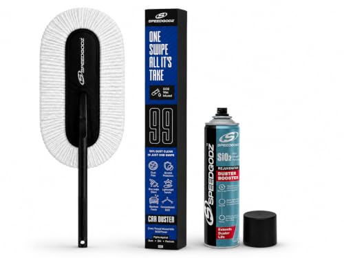 Image of Car Duster Combo - Car Duster + Rejuvenator Spray | Ceramic Wax Infused | Duster with Rejuvenator for Restored Dust-Trapping Power | Scratch-Free Cleaning for Car & Bike