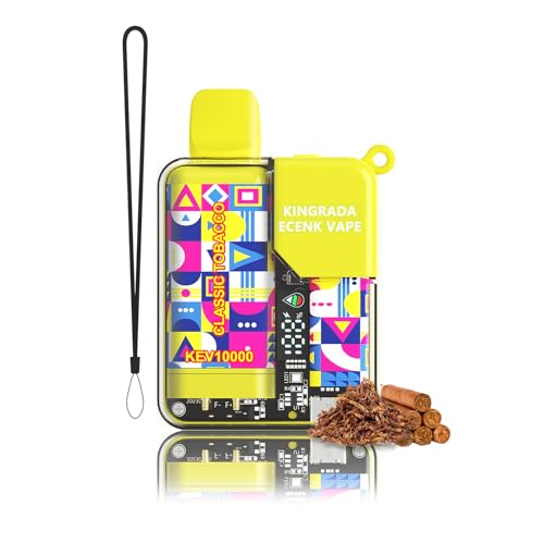 Ecenk Disposable Vape Pens 9500 Puffs Starter Kit Rechargeable Vape Pen Prefilled Fruit Flavours Pod E Cigarette No Nicotine LED Display Screen Adjustable Smoke(Classic Flavor)