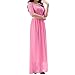 Eiffel Women's Lace Splicing Chiffon Long Maxi Dress Evening Wedding Bridesmaid Gown Rose
