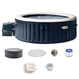 INTEX 28431EP PureSpa Plus Bubble Massage Spa Set: Includes Energy Efficient Spa Cover –2 Headrests – LED Light – 6 Person Capacity – 85' x 28'