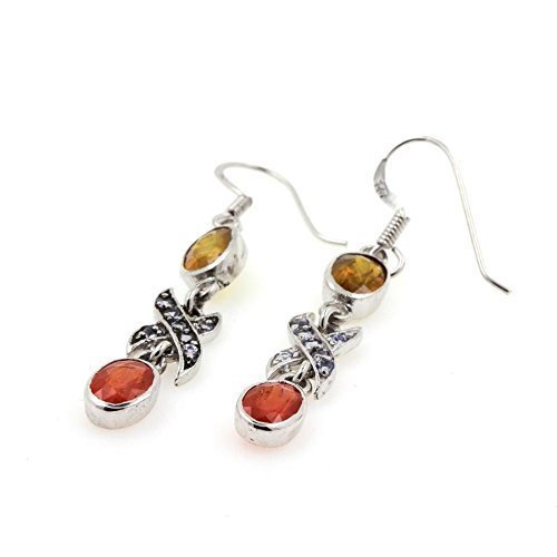 Boucles d'oreille saphir orange jaune pour illuminer vos tenues d'été et soirées