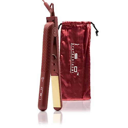 Plancha de pelo ISO Beauty Sunshine Girl 1.25" cerámica roja miniatura 1