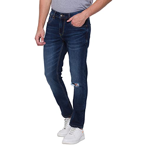 Image of Being Human Blue Skinny Straight Fit Men's Denims Clothing