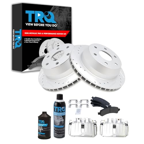 Image of TRQ Performance Rear Brake Pad & Rotor Kit Compatible with 2002 Cadillac Chevrolet GMC