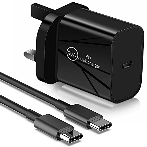 Galaxy Z flip 5 / Z fold 5 / Z flip 4 Charger Plug 20W USB C Fast Charger Cable [1M] Charging Cable High Speed Charge Adapter UK 3 Pin Mains Wall Phone Charger Plug For Samsung Galaxy Z fold 4 (BLACK)