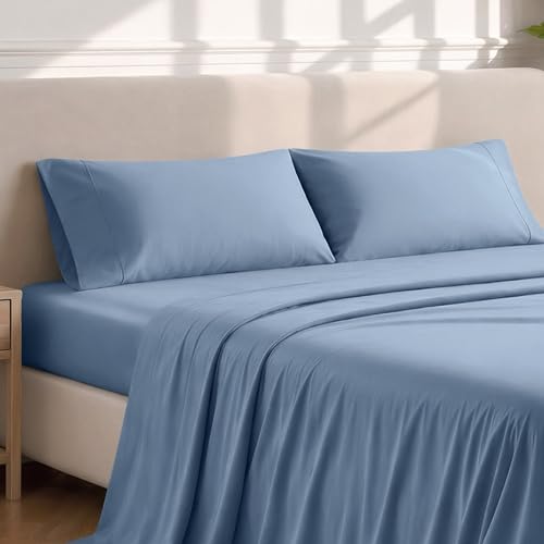 Image of Bare Home Microfiber Pillow Cases - Standard /Queen Size Set of 2 - Cooling Pillowcases - Double Brushed - Coronet Blue Pillowcases 2 Pack - Easy Care (Standard Pillowcase Set of 2, Coronet Blue)