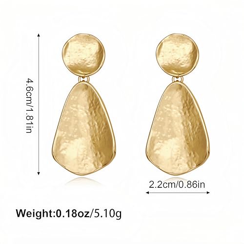 Womens Gold and Silver Mixed Metal Geometric Chunky Dangle Earrings 18k Gold Plated Trendy Silvery Two-Tone Long Lasting Minimalist Fashion Jewelry (golden) - image 7