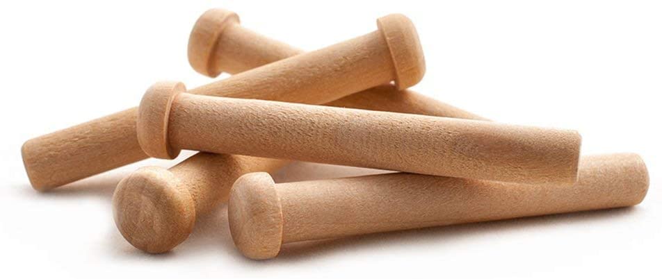 Pinehurst Crafts Wooden Axle Pegs for 3/8 Inch Hole Toy Wheels, 2-9/16" Long, Pack of 24