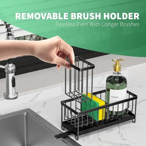 Image of TAZLYN Stainless Steel kitchen sink soap holder stand for kitchen organizer