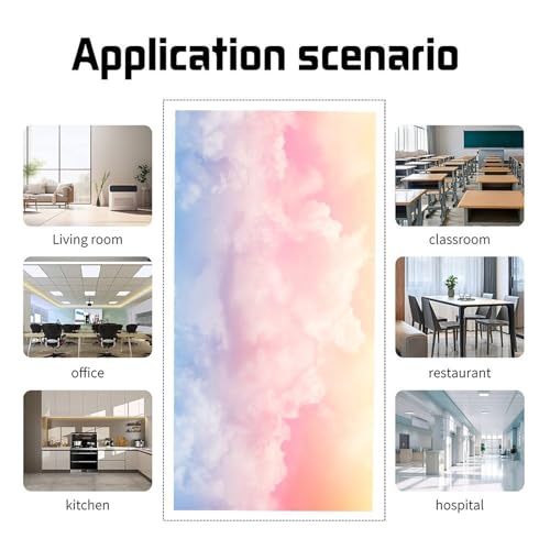 Image of 2 Pack Fluorescent Light Cover for Ceiling Light - Colorful Clouds Magnetic Light Covers Classroom, Light Filters Drop Fluorescent Light Shade Panel for Office Home School,4 x 2 Ft