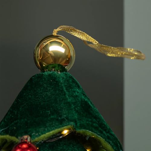 Bakaji Albero Di Natale Pieghevole In Poliestere Effetto Velluto, Decoro Addobbo Natalizio Telescopico Allungabile, Luci Bianco Caldo, Alberello Decorazione Natalizia Casa, Vetrine, Negozi (80 Cm) - 3