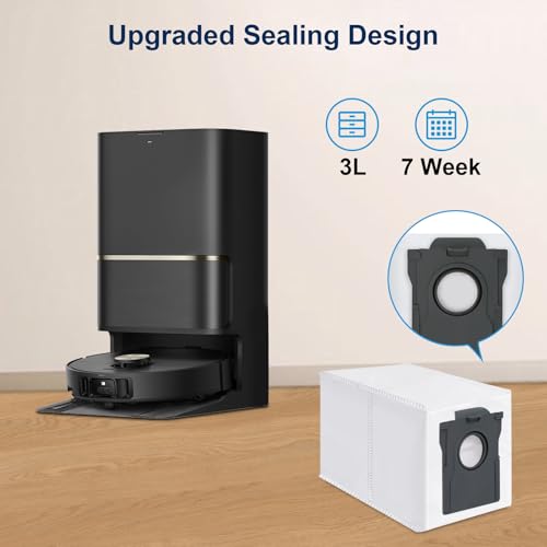 Image of 16 Pack Dust Bags for Dreame X50 Ultra /X40 Ultra /X30 Ultra /L50 Ultra /L40 Ultra /L10s Ultra Gen 2 /L10s Pro Ultra Robot Vacuum Cleaner, 3.0L Large Capacity Vacuum Bags Automatic Dirt Disposal Bags
