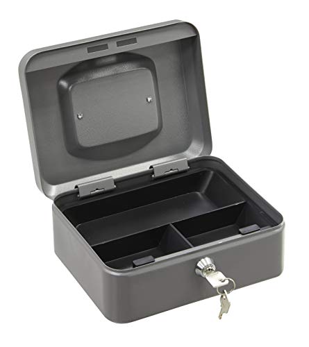 Arregui Elegant C9226 geldcassette van staal 20 cm breed met geldinzet-grafietgrijs, 20 cm - Image 3