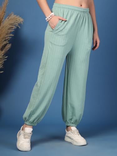 Image of UZARUS Women's Ultra-Soft Baggy Fit /Relaxed Fit Joggers with Side Pockets & Gripped Hem
