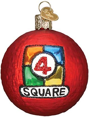Old World Christmas Ornaments 4 Square Ball Glass Blown Ornaments for Christmas Tree