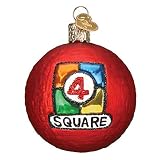 Old World Christmas Ornaments 4 Square Ball Glass Blown Ornaments for Christmas Tree