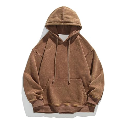 Men's Acid Wash Hoodies Oversize Suede Smooth Board Hooded Pullover Y2K Streetwear Heavyweight Vintage Sweatshirts2