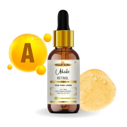 Image of khadi Retinol Face Serum for Anti Aging, Wrinkle Repair, Dark Spots & Fine Lines, Vitamin A Night Serum, 30ml