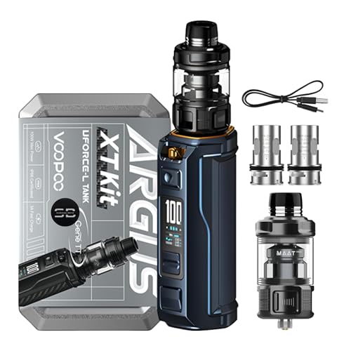 Voopoo Argus XT Vape Kit [Dark Blue] - Available in 5 colours - 3A Fast Charge 18650/21700 Battery (SOLD SEPARATELY) 100W - Compatible with MAAT Tanks & TPP Coils - No Nicotine