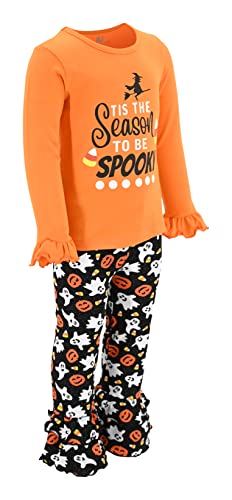 Image of Unique Baby 2 Piece Girls Double Ruffle Leggings and Long Sleeve Shirt Clothes Set Kid and Toddler Girl Outfit