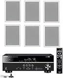 Yamaha 5.1-Channel Wireless Bluetooth 4K A/V Home Theater Receiver + Yamaha High-Performance Natural Sound 3-Way in-Wall Front/Center Speaker System (Set of 6)