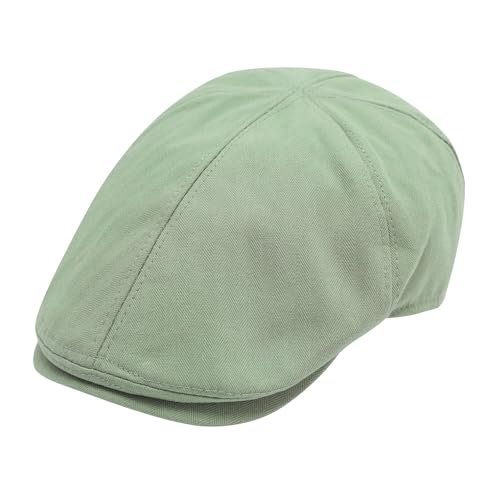 Image of ZLYC Men Cotton Flat Cap Summer Scally Ivy Gatsby Newsboy Beret Driver Cabbie Hunting Hat