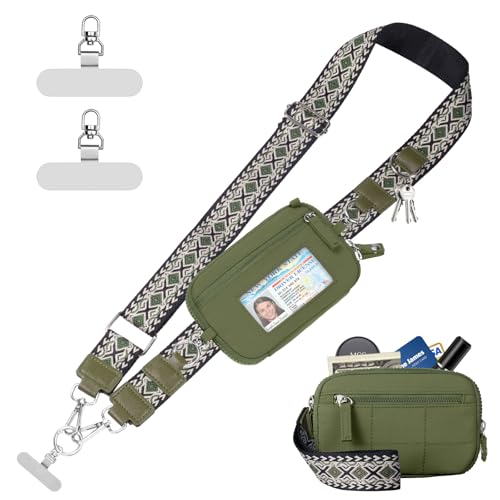 Clip-and-Go-Strap-for-Phone-with-Wallet-Crossbody-Phone-Lanyard-with-Anti-Theft-Zipper-Pouch-Detachable-Quilted-Wrist-Wallet-with-RFID-and-ID-Window-for-Daily-Travel-Green Clip and Go Strap for Phone with Wallet Crossbody Phone Lanyard with Anti-Theft Zipper Pouch Detachable Quilted Wrist Wallet with RFID and ID Window for Daily Travel. Green - Image 1